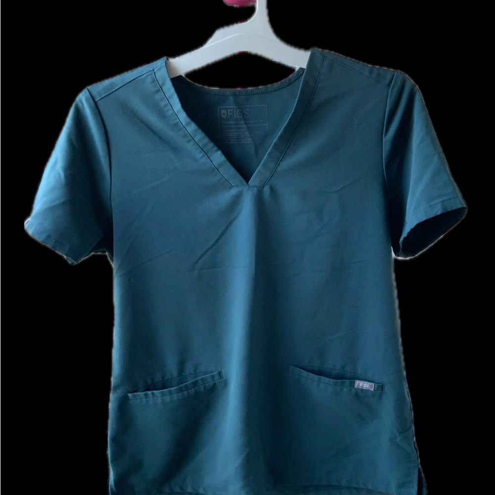 Women's Teal V-Neck Scrub Top